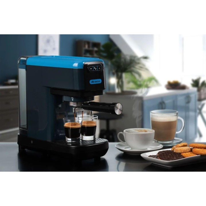 Machine à café expresso compacte Ariete 1399 - Bleu - 15 bars - Cappuccino - Dosettes ESE