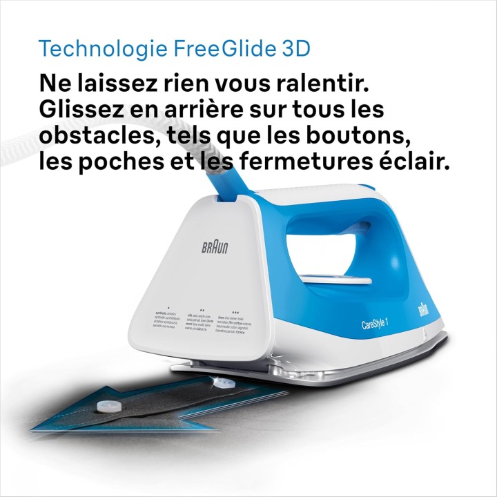 Centrale vapeur compacte Braun CareStyle 1 - DoubleSteam, FreeGlide 3D, réservoir 1,5L