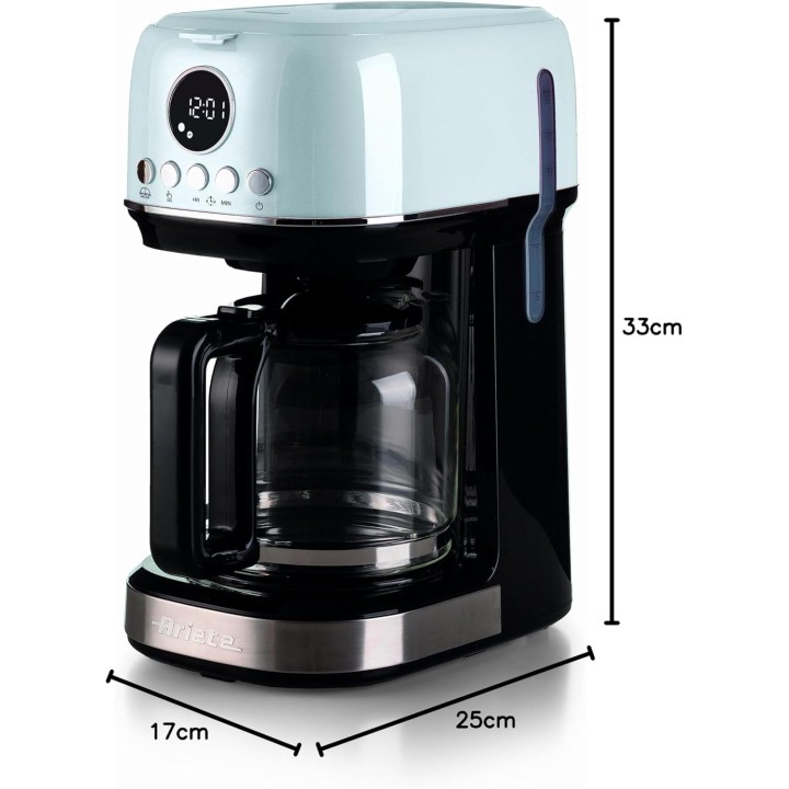 Cafetière filtre programmable Ariete 15 tasses - Carafe verre trempé blanc