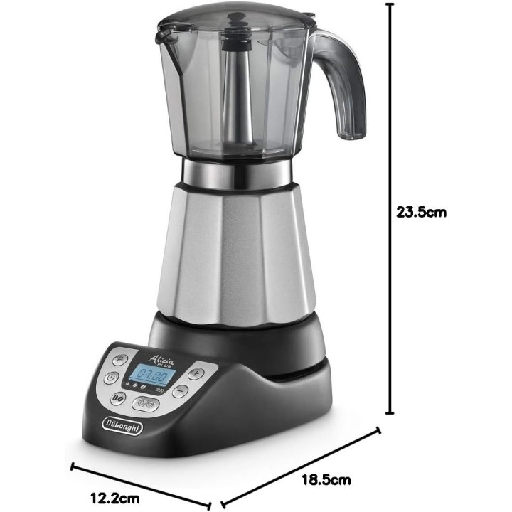 Cafetière italienne électrique De'Longhi Alicia Plus 6 tasses - Noir et argent