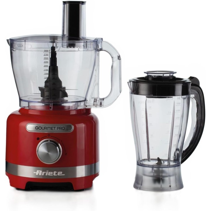Robot culinaire multifonction 3L 1000W - Ariete Gourmet Pro Moderna rouge