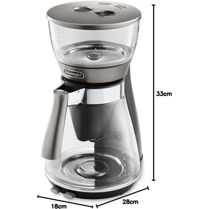 Cafetière filtre électrique De'Longhi 10 tasses - Verseuse verre, maintien au chaud, anti-gouttes