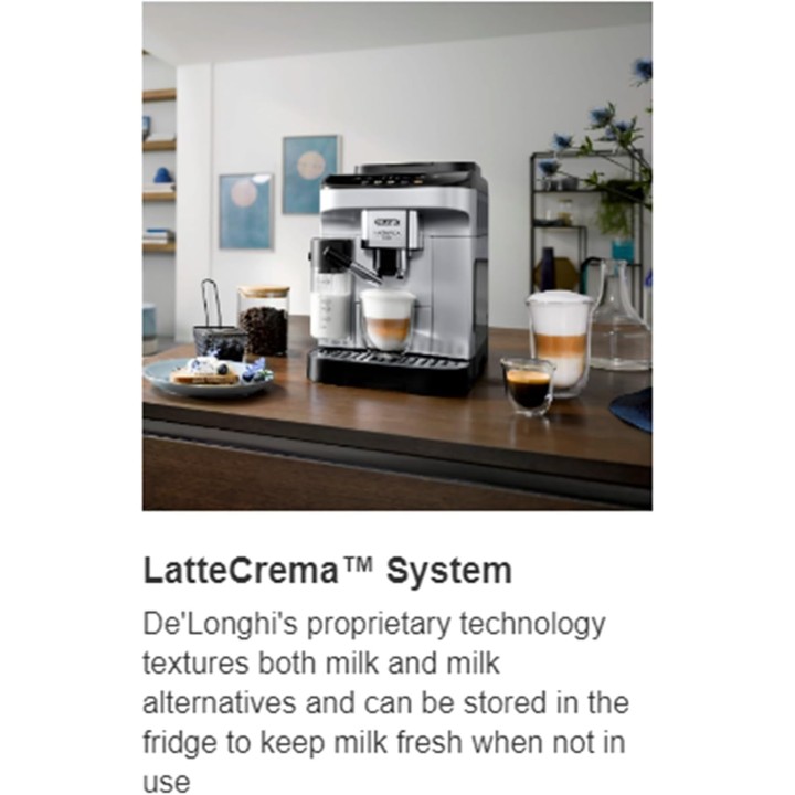 Machine à expresso automatique De'Longhi Magnifica Evo - 5 boissons, LatteCrema, chrome