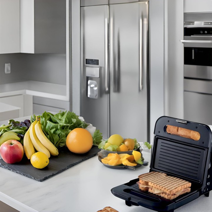 Appareil à croque-monsieur Ariete 1971 - 750W, plaques antiadhésives, rangement compact