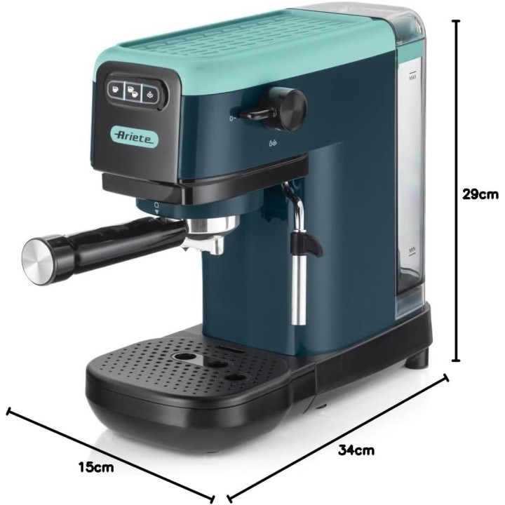 Machine à café expresso compacte Ariete 1399 - Bleu ciel - Cappuccino et dosettes ESE