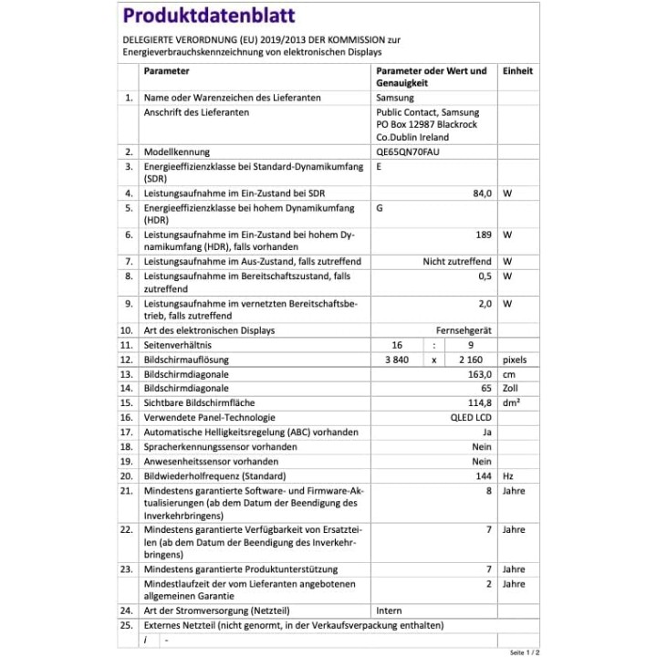 TV Neo QLED 4K 65 pouces Mini LED 144Hz Samsung - Smart TV AirSlim