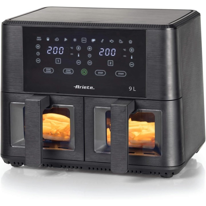Friteuse à air double panier 9L - 11 programmes - Ariete 4631 - Noir
