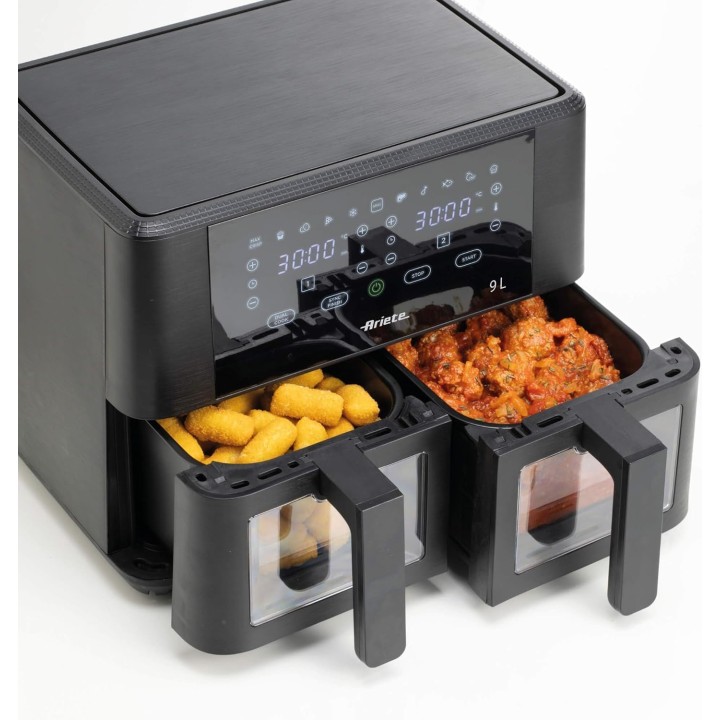 Friteuse à air double panier 9L - 11 programmes - Ariete 4631 - Noir