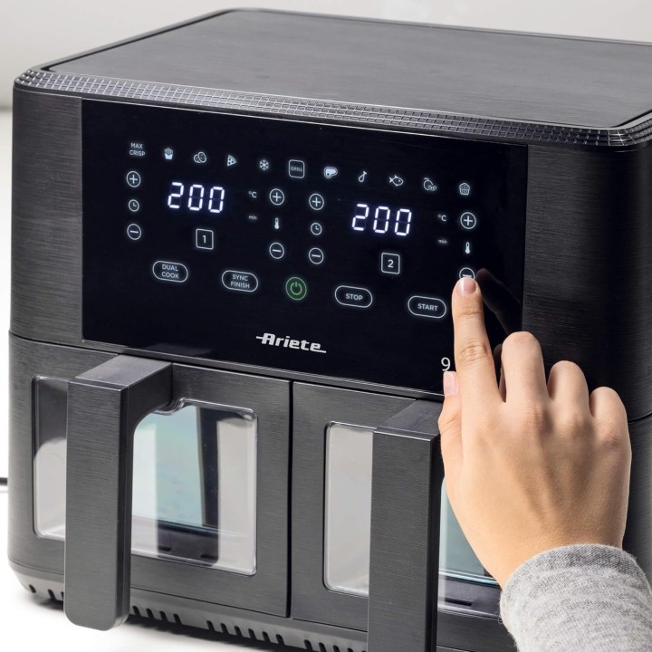 Friteuse à air double panier 9L - 11 programmes - Ariete 4631 - Noir