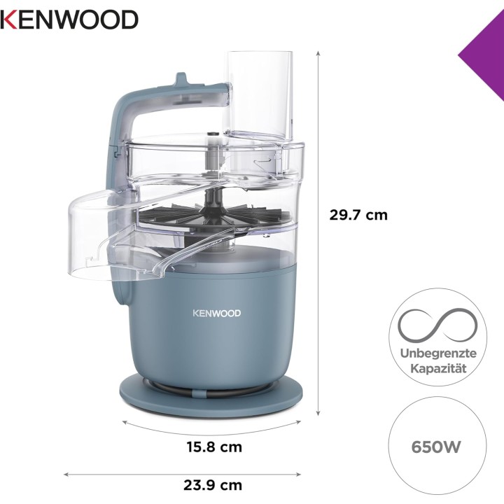 Robot multifonction compact Kenwood MultiPro Go - 1,3 L, 650 W, Express Serve, Gris