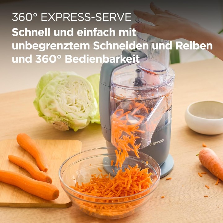 Robot multifonction compact Kenwood MultiPro Go - 1,3 L, 650 W, Express Serve, Gris