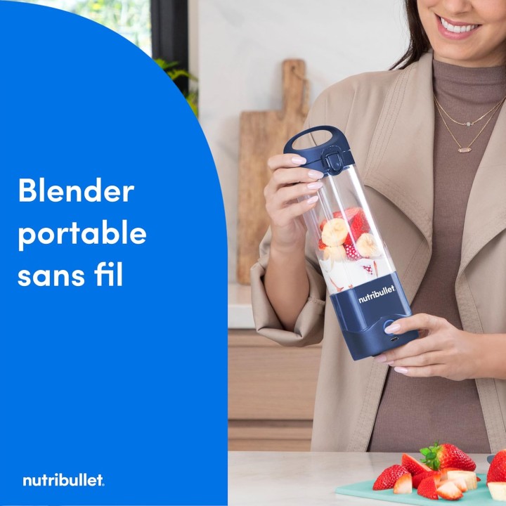 Blender portable NutriBullet 475 ml - Nomade, USB-C, lames inox, sans BPA