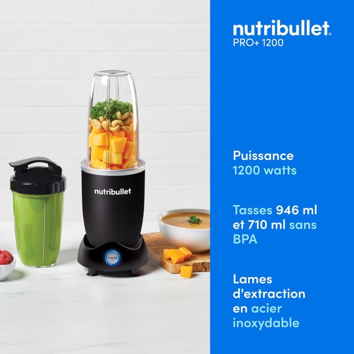 Blender électrique multifonction NutriBullet Pro 1200W - 700ml/900ml - Noir