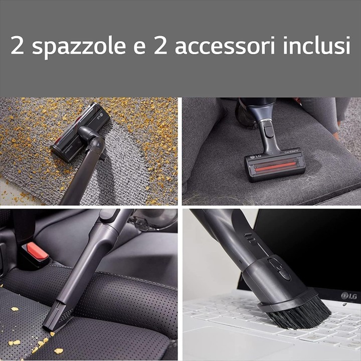 Aspirateur balai sans fil LG CordZero A9K - 200W, autonomie 120 min, Wi-Fi, accessoires