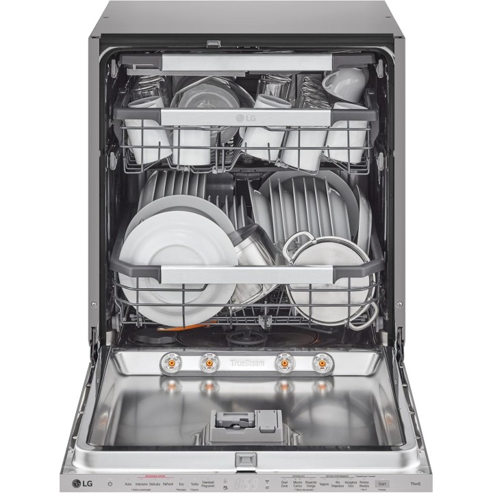 Lave-vaisselle encastrable 14 couverts QuadWash vapeur Wi-Fi acier Noble Steel LG