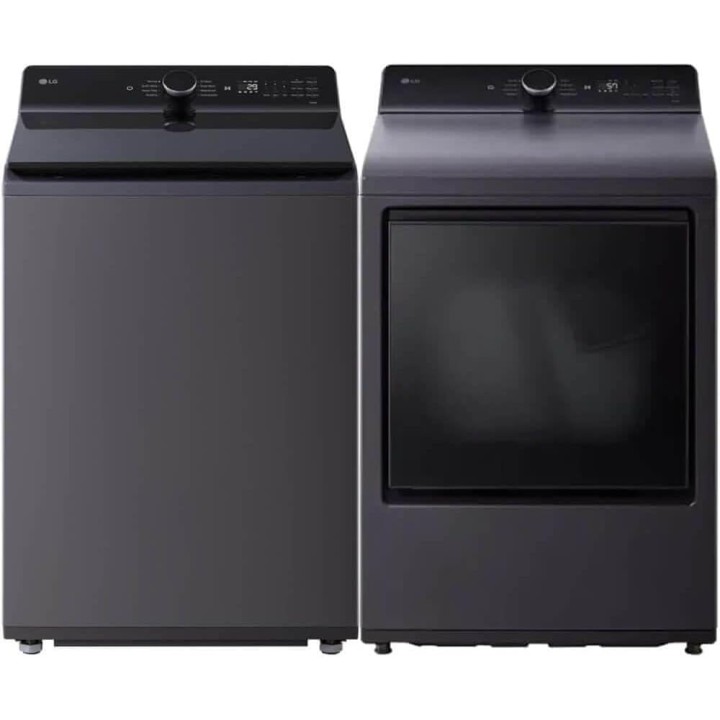 Colonne lave-linge/sèche-linge LG - TurboWash, WiFi, vapeur, grande capacité, noir mat