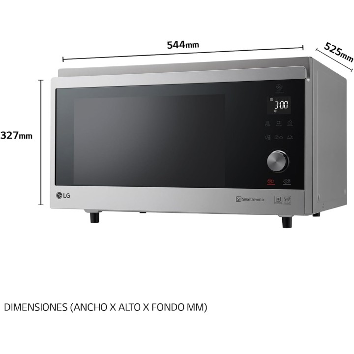Four micro-ondes combiné LG Smart Inverter - 39L, gril, convection, inox