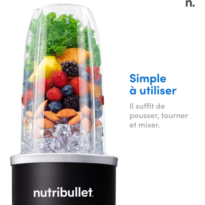 Blender électrique multifonction NutriBullet Pro 1200W - 700ml/900ml - Noir