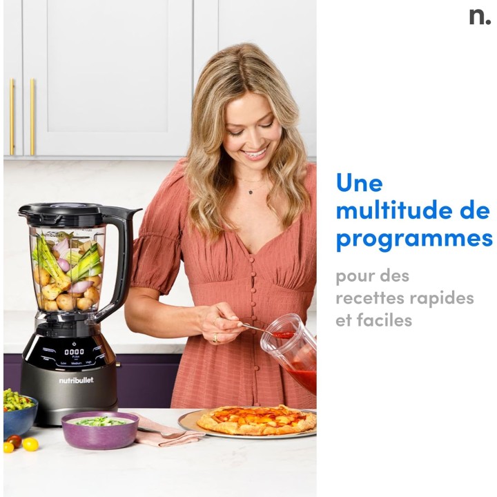 Blender multifonction 3 en 1 NutriBullet 1500W - Programmes intelligents - Noir