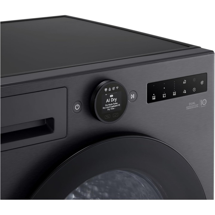 Sèche-linge pompe à chaleur connecté LG 9 kg AI Dry - Turbo Dry - Noir