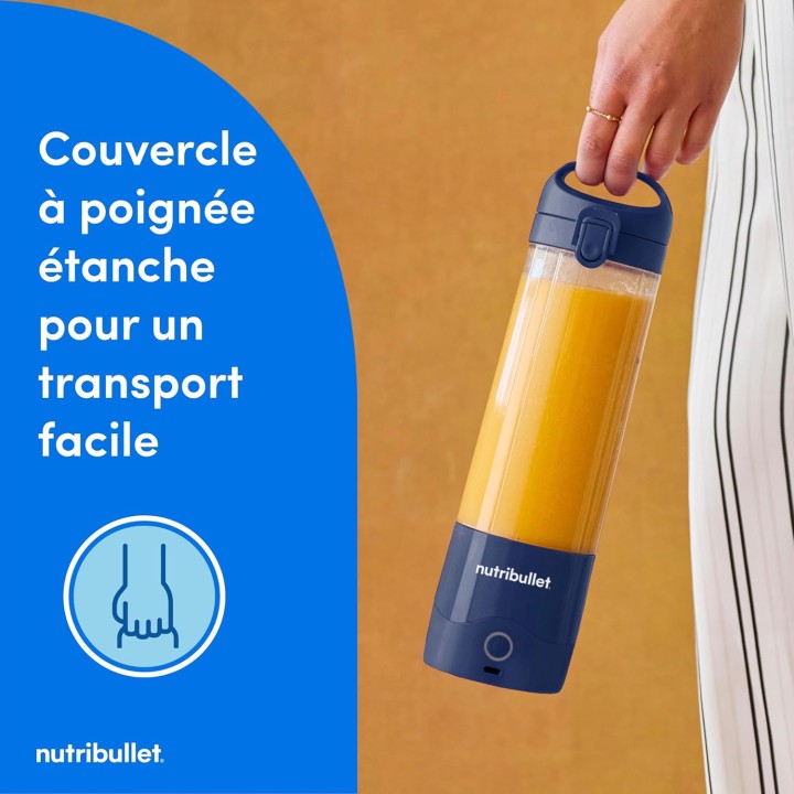 Blender portable NutriBullet 475 ml - Nomade, USB-C, lames inox, sans BPA