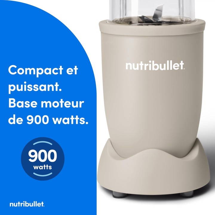 Blender personnel multifonction NutriBullet Pro 900W - 710ml - Beige compact
