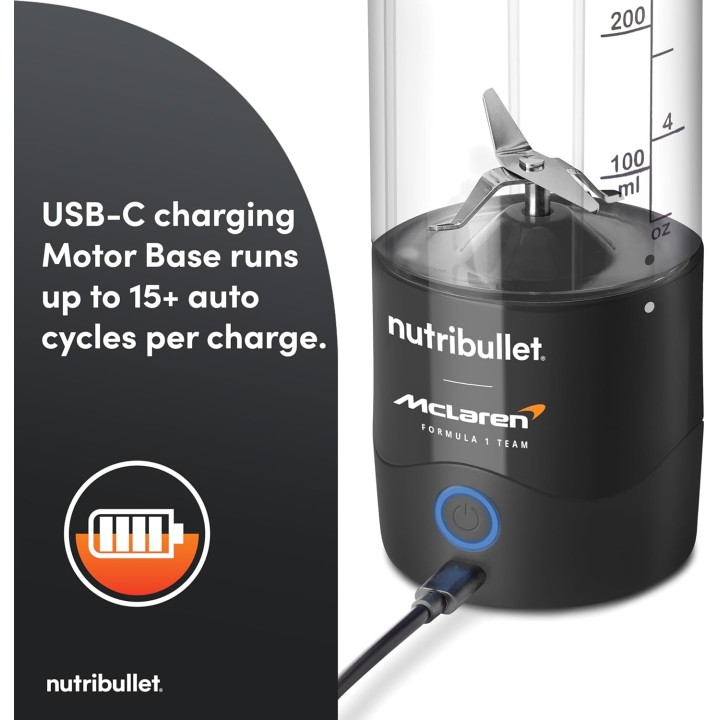 Blender portable NutriBullet x McLaren - Compact rechargeable USB-C gris métallisé