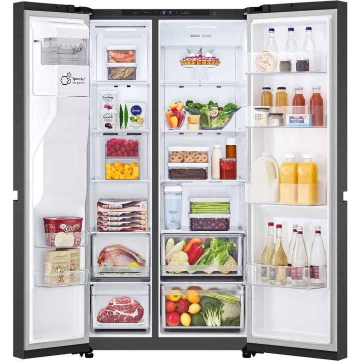 Réfrigérateur américain LG 638L - No Frost - NatureFRESH - Noir mat - Distributeur d'eau