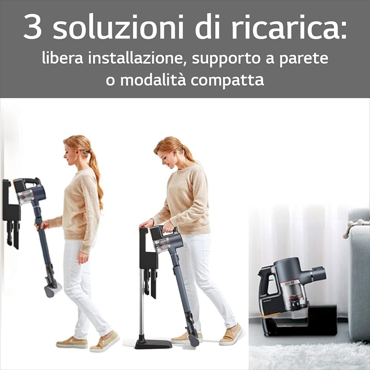 Aspirateur balai sans fil LG CordZero A9K - 200W, autonomie 120 min, Wi-Fi, accessoires