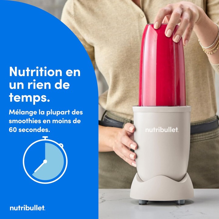 Blender personnel multifonction NutriBullet Pro 900W - 710ml - Beige compact