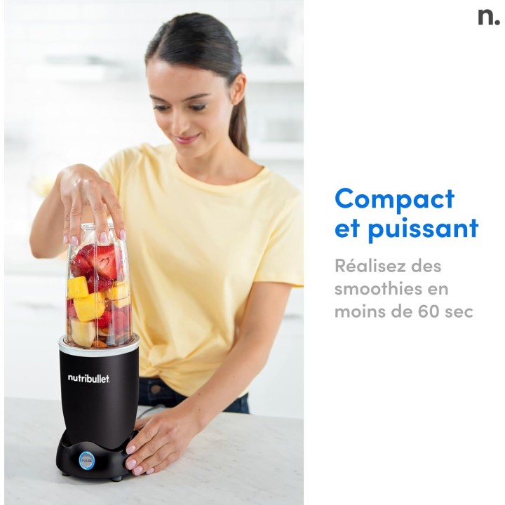 Blender électrique multifonction NutriBullet Pro 1200W - 700ml/900ml - Noir