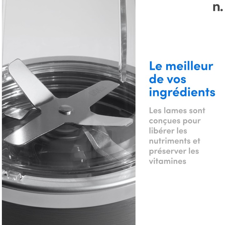 Blender NutriBullet Original 600W - Compact, extraction optimale, 700ml, gris foncé