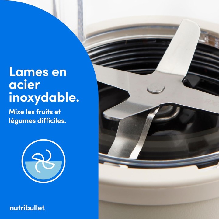 Blender personnel multifonction NutriBullet Pro 900W - 710ml - Beige compact