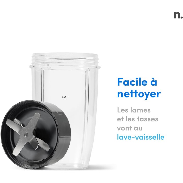 Blender NutriBullet Pro 900W - Compact, extraction nutriments, 700ml, noir