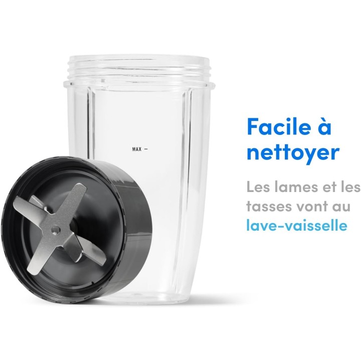 Blender NutriBullet Original 600W - Compact, extraction optimale, 700ml, gris foncé