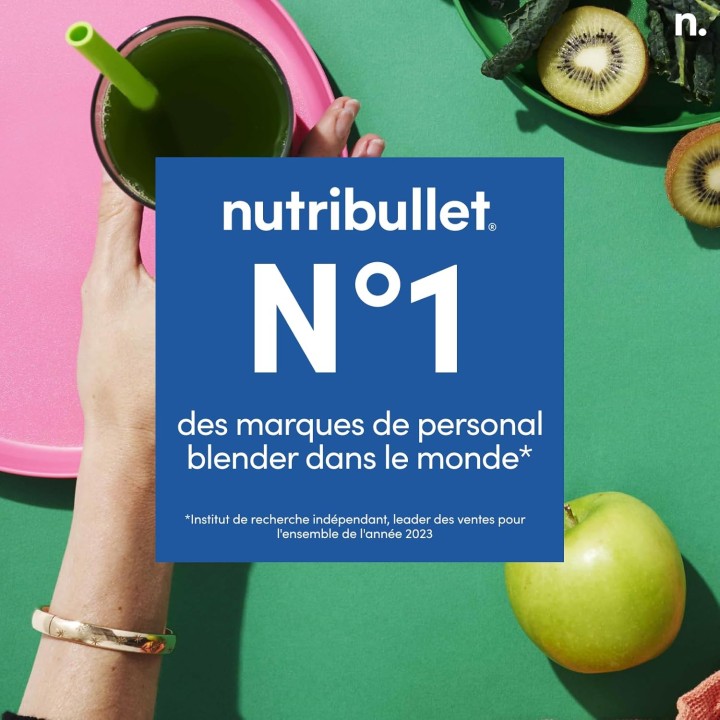 Blender NutriBullet Pro 900W - Compact, extraction nutriments, 700ml, noir