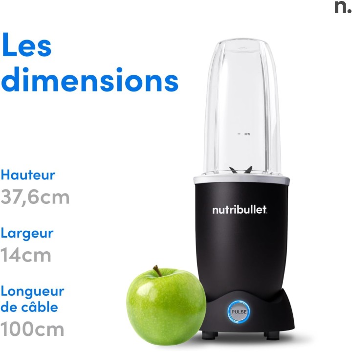 Blender électrique multifonction NutriBullet Pro 1200W - 700ml/900ml - Noir