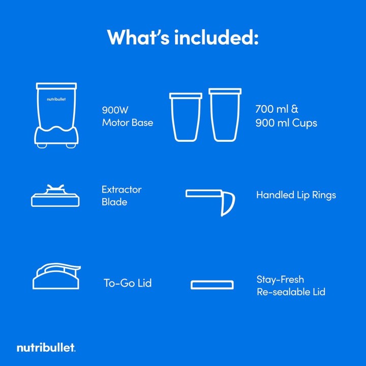 Blender NutriBullet 900 Series - Puissant 24 000 RPM - Kit 8 pièces - Smoothies et glace