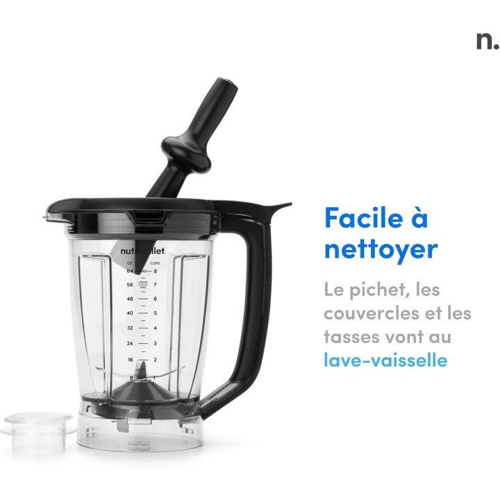 Blender multifonction 3 en 1 NutriBullet 1500W - Programmes intelligents - Noir