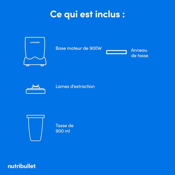 Blender personnel NutriBullet Pro 900W - Compact, extraction nutriments, 710ml