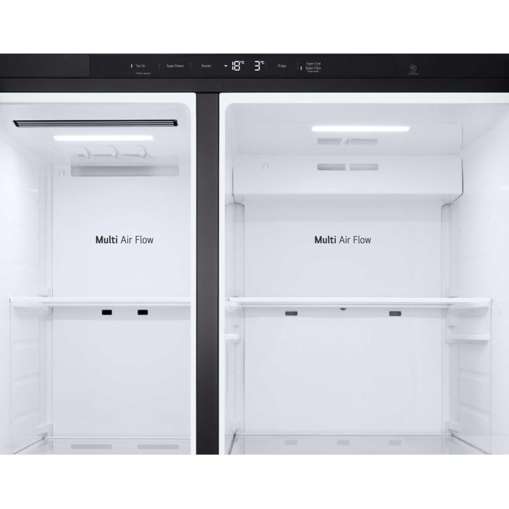 Réfrigérateur américain LG 638L - No Frost - NatureFRESH - Noir mat - Distributeur d'eau