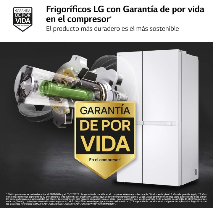 Réfrigérateur side by side LG 662 L - Linear Cooling No Frost - Blanc - Série 400