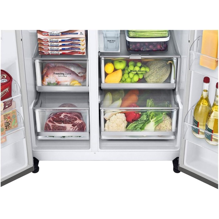 Réfrigérateur américain LG 635L - InstaView, No Frost, Distributeur eau/glace, Inox