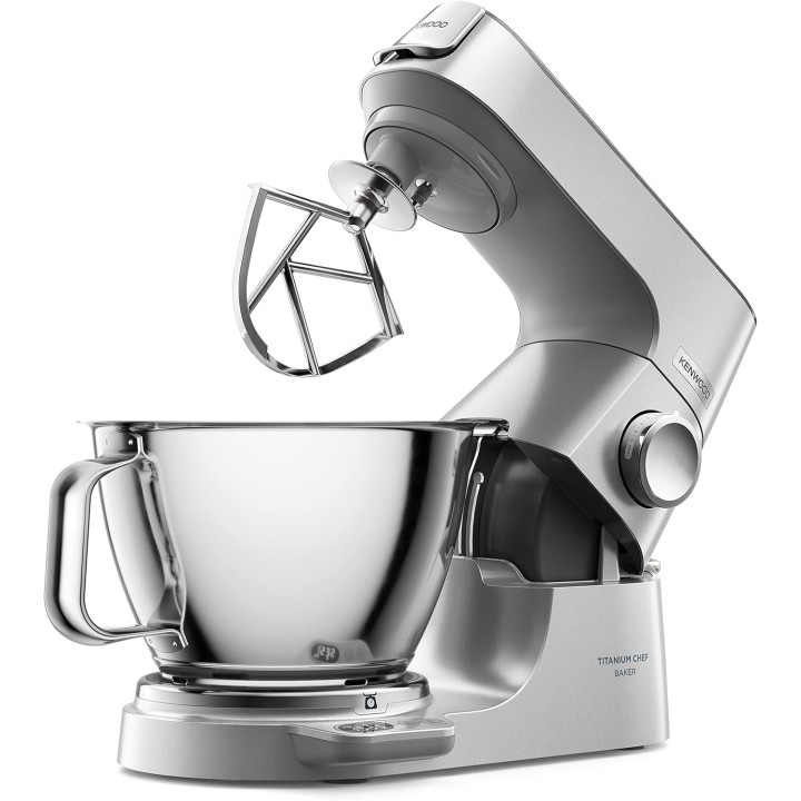 Robot pâtissier Kenwood Titanium Chef Baker - Balance intégrée, 2 bols, 1200W, argent