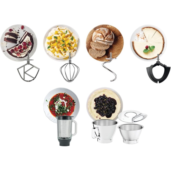 Robot pâtissier Kenwood balance intégrée - 2 bols inox 3,5L/5L - 1200W argent