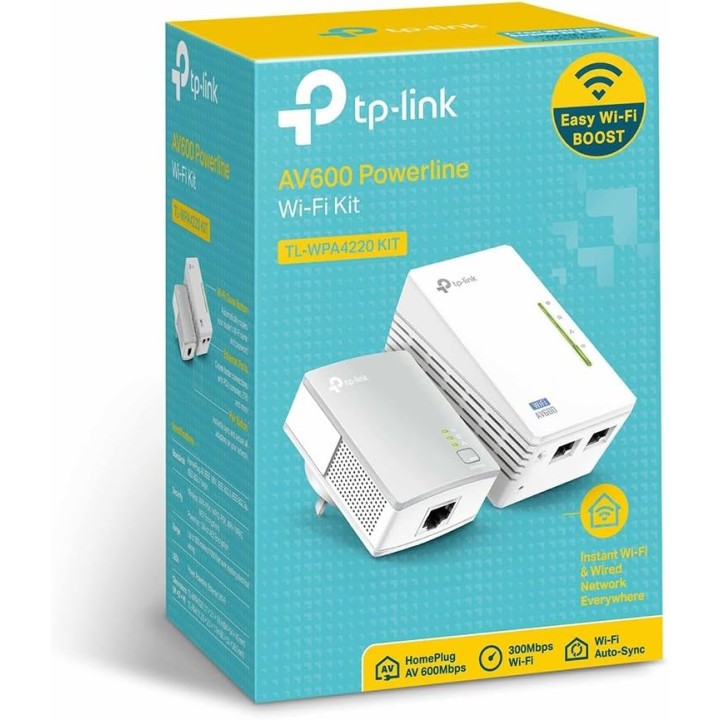 Kit CPL Wi-Fi TP-Link TL-WPA4220 AV600 - 3 ports Ethernet - Extension Wi-Fi 600 Mbps