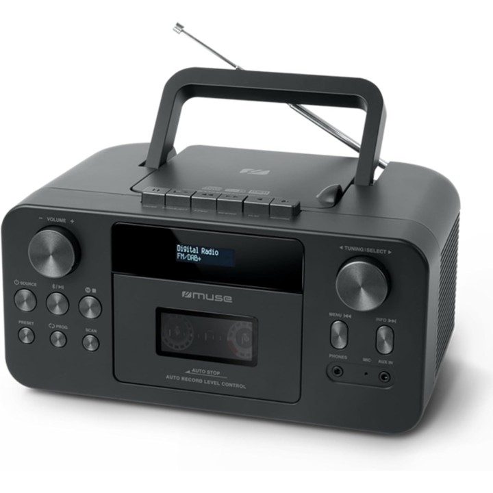 Radio cassette CD Bluetooth DAB+/FM Muse - Noir compact multifonction