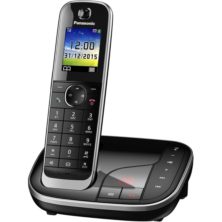 Téléphone sans fil Panasonic avec répondeur - écran couleur - sécurité DECT - noir
