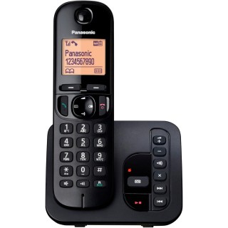 Téléphone sans fil DECT Panasonic avec répondeur, blocage d'appels et mains libres - Noir