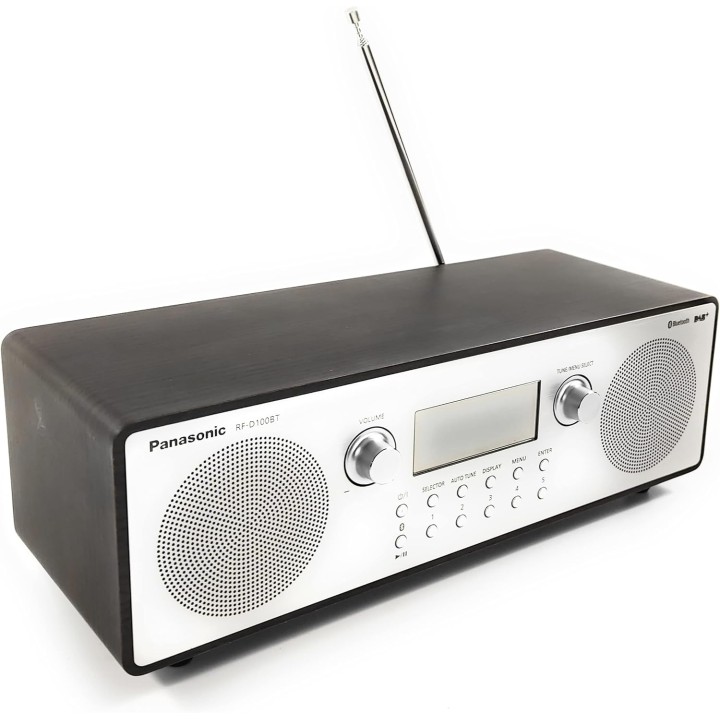 Radio stéréo DAB+/FM Bluetooth 10W Panasonic - Style rétro bois aluminium